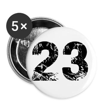 23 number jersey - Buttons large 2.2''/56 mm (5-pack) - white - Front