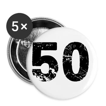 50 number jersey - Buttons large 2.2''/56 mm (5-pack) - white - Front