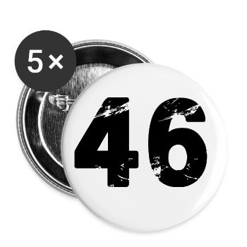 46 Number jersey - Buttons large 2.2''/56 mm (5-pack) - white - Front