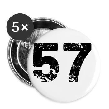 57 number jersey - Buttons large 2.2''/56 mm (5-pack) - white - Front
