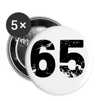 65 number jersey - Buttons large 2.2''/56 mm (5-pack) - white - Front