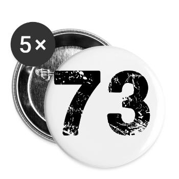 73 Zahl Trikot - Buttons groß 56 mm (5er Pack) - Weiß - Vorne