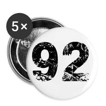 92 number jersey - Buttons large 2.2''/56 mm (5-pack) - white - Front