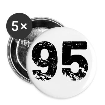 Maillot à 95 numéros - Lot de 5 grands badges (56 mm) - blanc - Devant