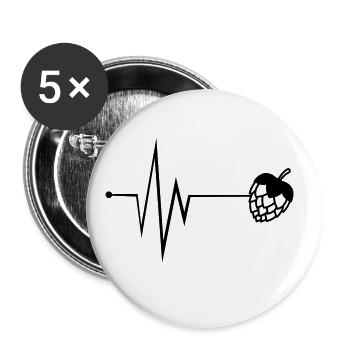 Puls de bière pression - Lot de 5 grands badges (56 mm) - blanc - Devant