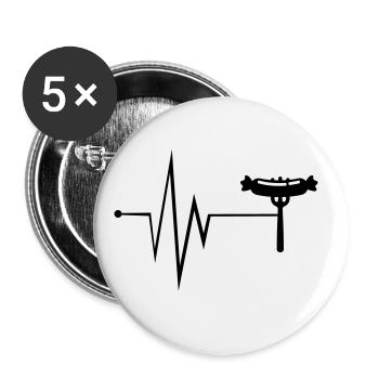 Légumineuses de viande Bratwurst - Lot de 5 grands badges (56 mm) - blanc - Devant