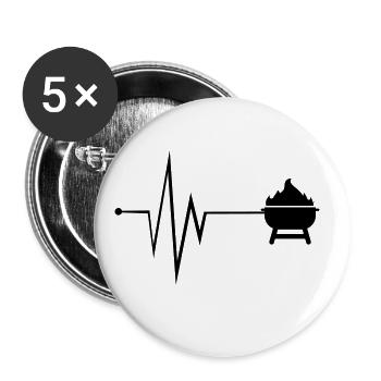 Symbole d’impulsion de gril - Lot de 5 grands badges (56 mm) - blanc - Devant