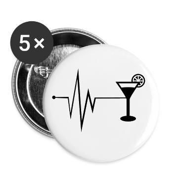 Tequilla Puls - Buttons groß 56 mm (5er Pack) - Weiß - Vorne