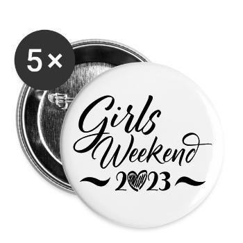 Girls Weekend 2023 Cute Girls Party Trip Vacation - Buttons large 2.2''/56 mm (5-pack) - white - Front