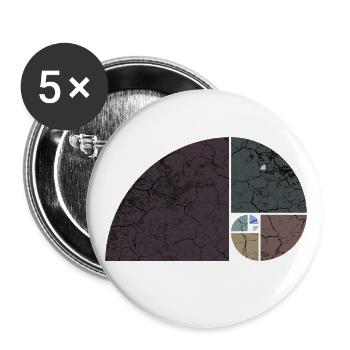 Fibonacci Spiral Elephant - Golden Ratio grungy 2 - Buttons groß 56 mm (5er Pack) - Weiß - Vorne