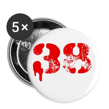 38 number symbol - Buttons large 2.2''/56 mm (5-pack) - white - Front