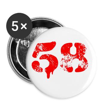 Symbole numérique 58 - Lot de 5 grands badges (56 mm) - blanc - Devant