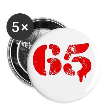 Symbole numérique 65 - Lot de 5 grands badges (56 mm) - blanc - Devant