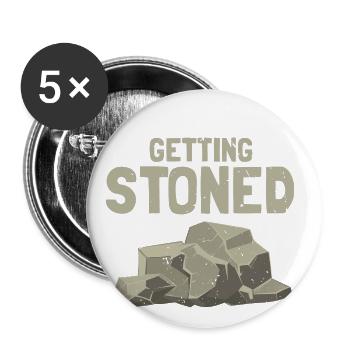 Edelstein Sammler und Edelsteinforschung - Buttons groß 56 mm (5er Pack) - Weiß - Vorne