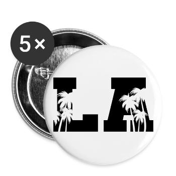 LA Palmen Los Angeles - Buttons groß 56 mm (5er Pack) - Weiß - Vorne