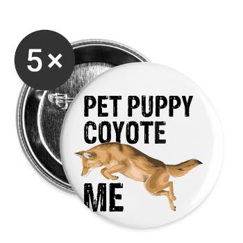 Capture de coyotes et conception de chasseur de coyotes - Lot de 5 grands badges (56 mm) - blanc - Devant