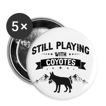 Coyote Hunter Design for Coyote Hunting - Buttons large 2.2''/56 mm (5-pack) - white - Front