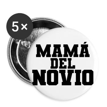 Mama del Novio Groom's Mother Wedding Gift - Buttons large 2.2''/56 mm (5-pack) - white - Front