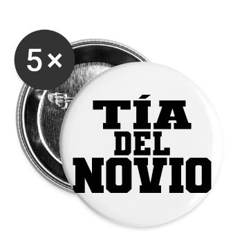 Tia del Novio Groom's Auntie Women Wedding Gift - Buttons large 2.2''/56 mm (5-pack) - white - Front