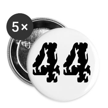44 Zahl Trikot - Buttons groß 56 mm (5er Pack) - Weiß - Vorne