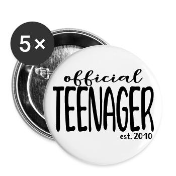Official Teenager Est. 2010 Cool 13th Birthday - Lot de 5 grands badges (56 mm) - blanc - Devant
