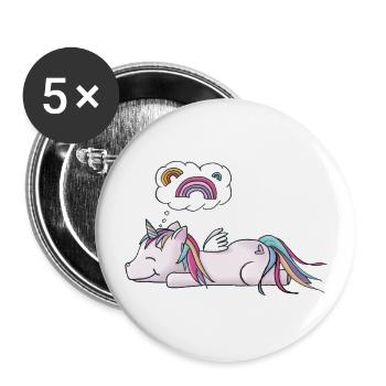 Dreaming unicorn - Buttons large 2.2''/56 mm (5-pack) - white - Front