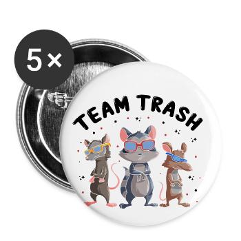 Design de Sariga pour l’opossum et le raton laveur - Lot de 5 grands badges (56 mm) - blanc - Devant