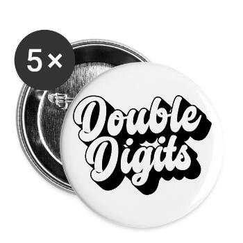 Cadeau de 10e anniversaire, 10 ans, pour garçons et filles - Lot de 5 grands badges (56 mm) - blanc - Devant