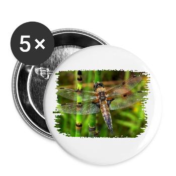 Dragonfly ist ein fliegender Künstler. - Buttons groß 56 mm (5er Pack) - Weiß - Vorne