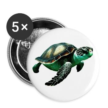 The green sea turtles are magnificent animals - Buttons large 2.2''/56 mm (5-pack) - white - Front