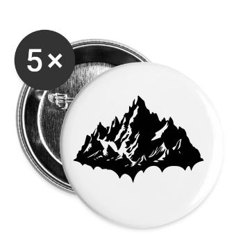Mountains Nature Silhouette - Buttons large 2.2''/56 mm (5-pack) - white - Front