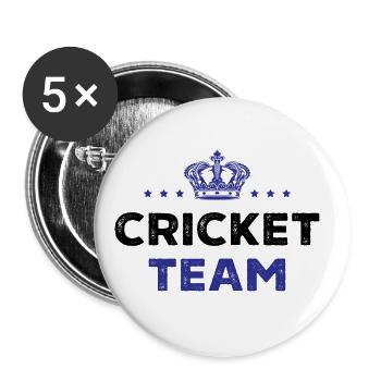 Cricket Team - Buttons groß 56 mm (5er Pack) - Weiß - Vorne