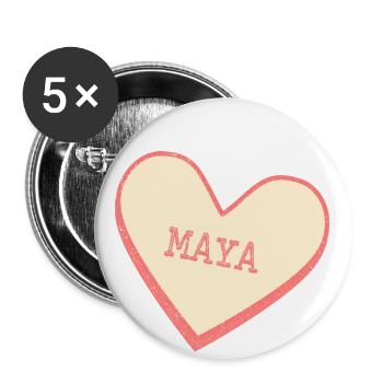 Maya - Buttons groß 56 mm (5er Pack) - Weiß - Vorne