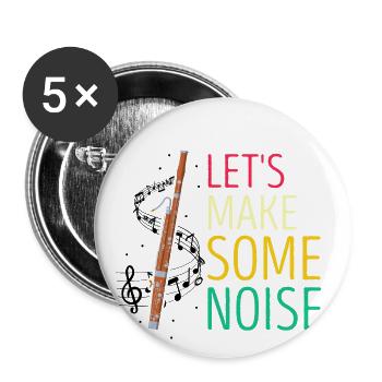 Fagott für Fagottrohr und Fagottist - Buttons groß 56 mm (5er Pack) - Weiß - Vorne