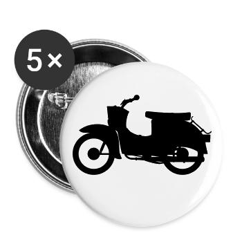 Simson Schwalbe Silhouette - Buttons large 2.2''/56 mm (5-pack) - white - Front