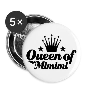 Queen of Mimimi - rumheulen Spruch - Buttons groß 56 mm (5er Pack) - Weiß - Vorne