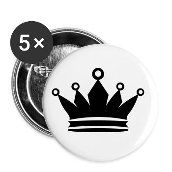 Krone Icon Symbol - Buttons groß 56 mm (5er Pack) - Weiß - Vorne