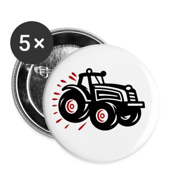 Tracteur Agriculteur Silhouette Agriculteur - Lot de 5 grands badges (56 mm) - blanc - Devant