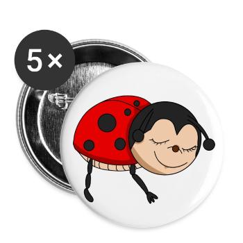 Coccinelle dort - Lot de 5 grands badges (56 mm) - blanc - Devant