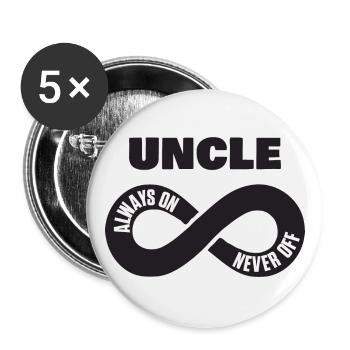 Uncle Always On Never Off Onkel Shirt - Buttons large 2.2''/56 mm (5-pack) - white - Front