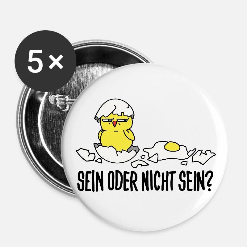 to be or not to be - Buttons large 2.2''/56 mm (5-pack) - white