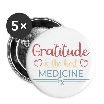 Pharmacy Thanksgiving "Gratitude" - Buttons large 2.2''/56 mm (5-pack) - white - Front
