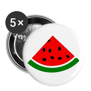 Wassermelone - Buttons groß 56 mm (5er Pack) - Weiß - Vorne