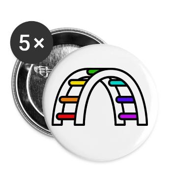 LGBTQ Pride Bridge - Buttons large 2.2''/56 mm (5-pack) - white - Front