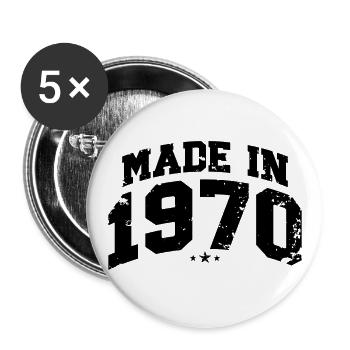 1970 ' s Vintage Born Legends Cadeau d’anniversaire - Lot de 5 grands badges (56 mm) - blanc - Devant