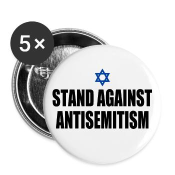 stand against antisemitism - Buttons large 2.2''/56 mm (5-pack) - white - Front