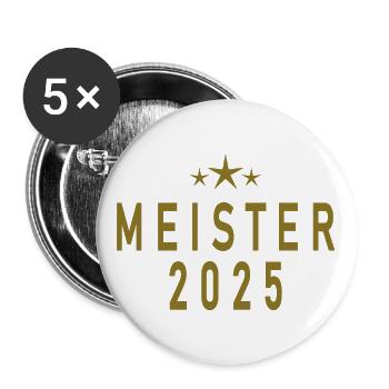 Meister 2025 - Buttons groß 56 mm (5er Pack) - Weiß - Vorne