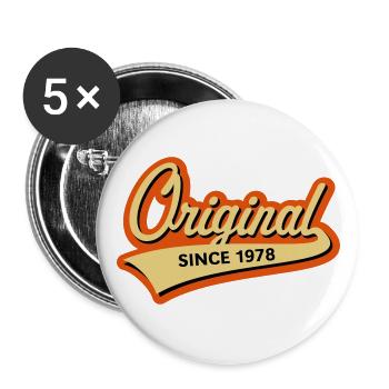 Original Since 1978 (Geburtsjahr, Geburtstag / 3C) - Buttons groß 56 mm (5er Pack) - Weiß - Vorne