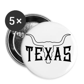 texas bulle skeleton symbol - Buttons large 2.2''/56 mm (5-pack) - white - Front