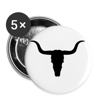 bull skeleton icon - Buttons large 2.2''/56 mm (5-pack) - white - Front